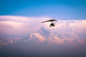 ltralight flight in Pokhara over Phewa Lake and Annapurna range