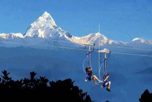 zipline launch point at Sarangkot above Pokhara valley