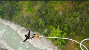 Kusma bungee jump platform over the Kali Gandaki Gorge near Pokhara